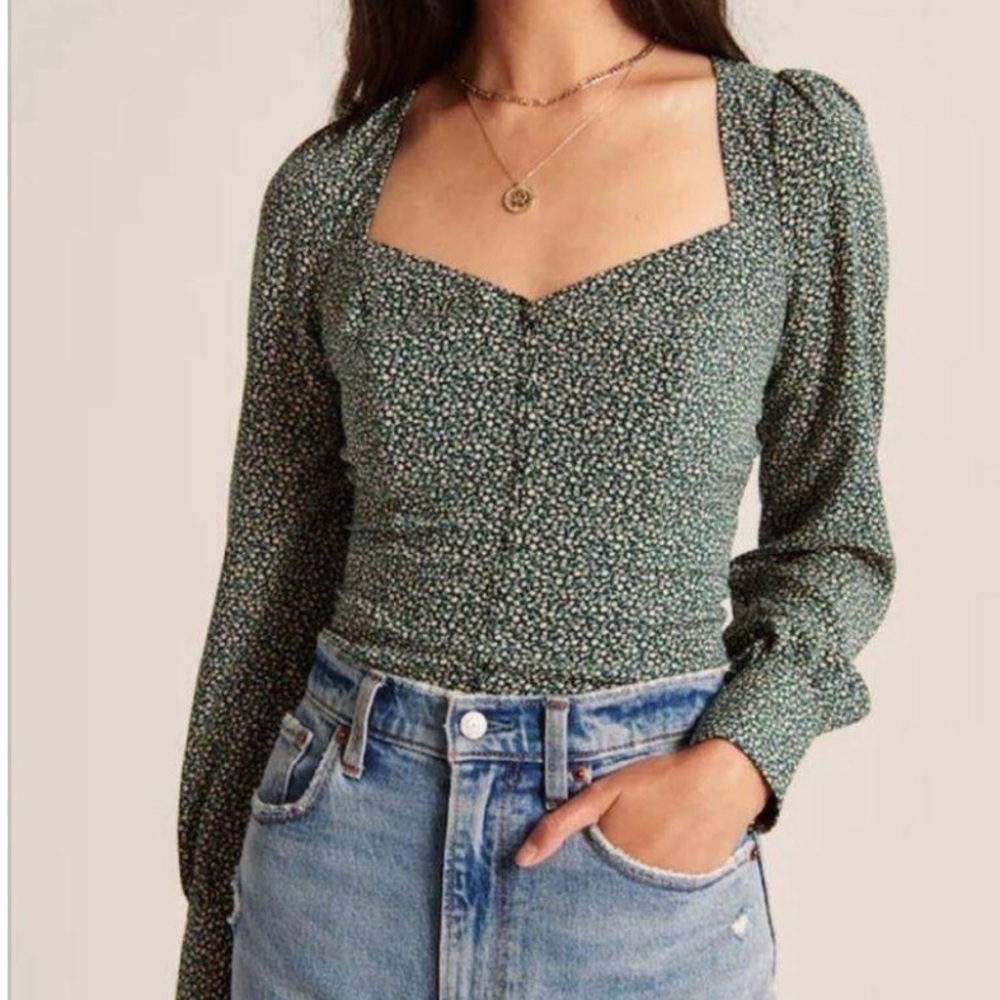 Abercrombie and Fitch square neck button top